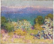 John Peter Russell In the morning, Alpes Maritimes from Antibes Sweden oil painting artist
